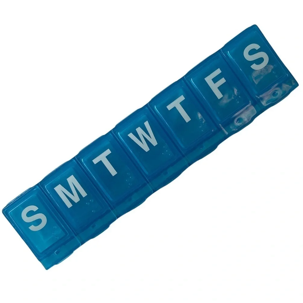 Weekly 7-Day Pill Organizer, Days of the Week Locked Container